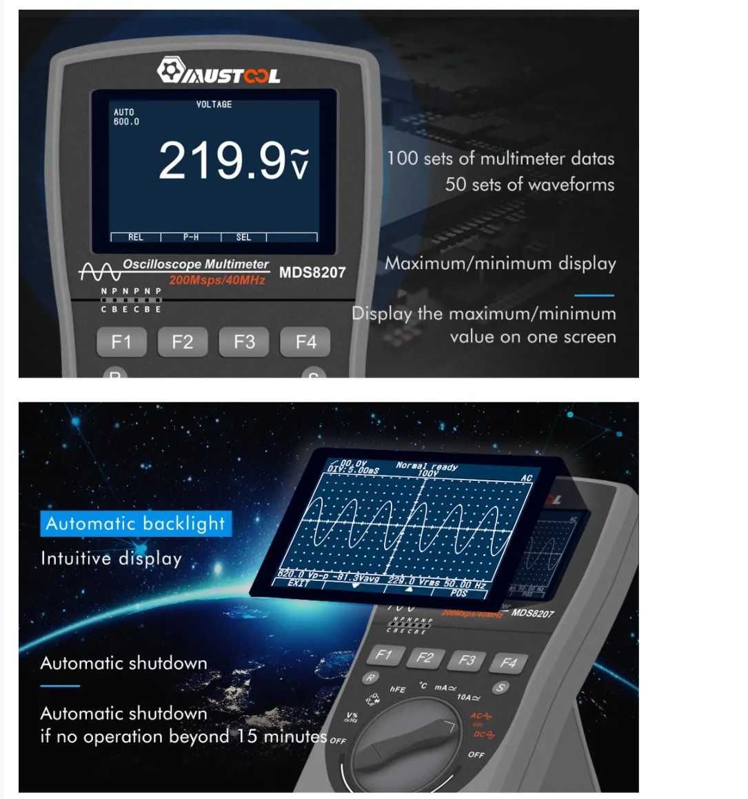 Tooltop Et Multimetru True Rms Osciloscop Mhz Msps Floresti