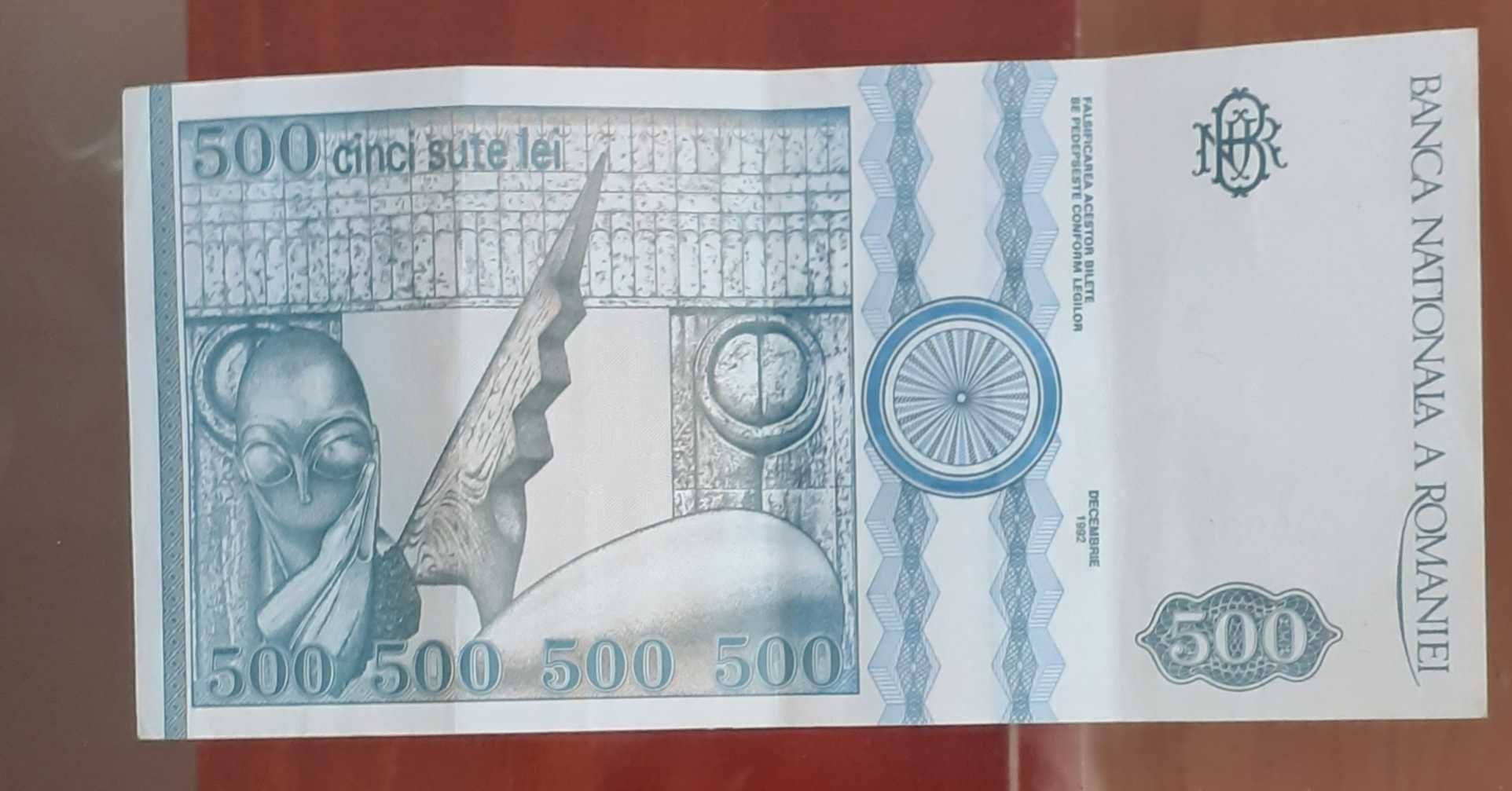 Vand Bancnota Noua 500 Lei An 1992 Brancusi Focsani OLX Ro