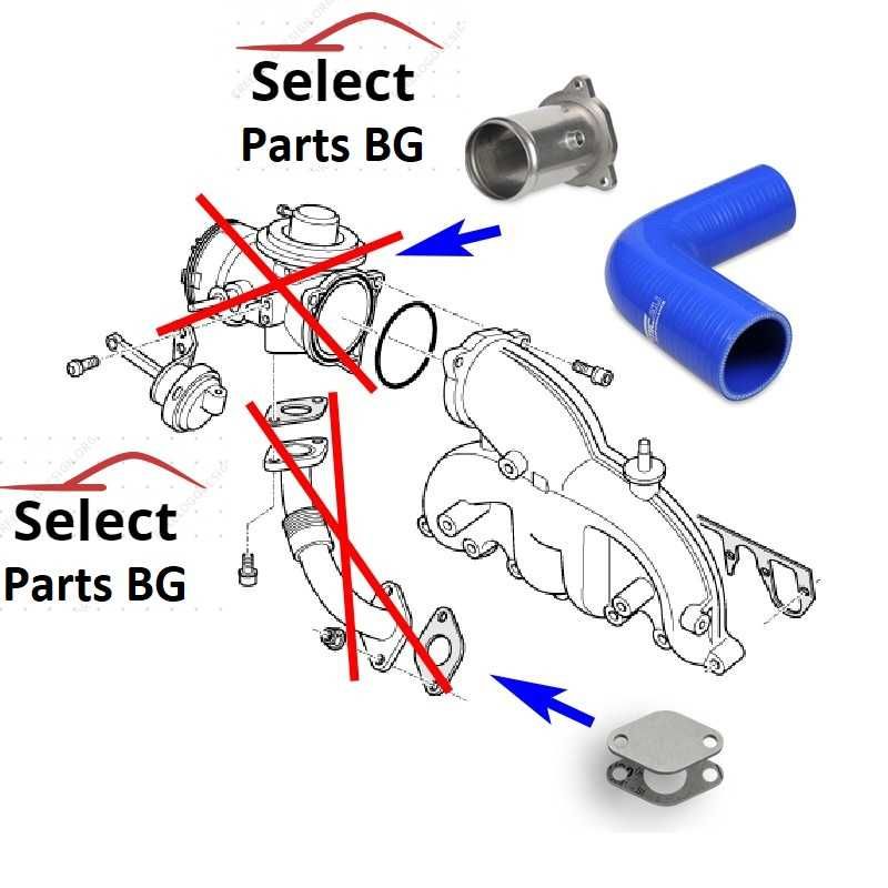 ЕГР EGR Delete Racepipe Race pipe VW Audi Seat Skoda 57мм 57mm 1 9TDI