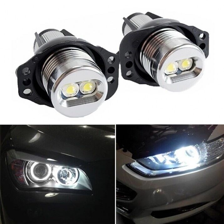 БЕЛИ LED крушки Angel Eyes ангелски очи за BMW E90 E91 E92 с Canbus гр