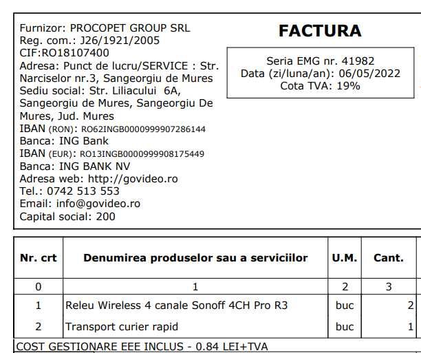 Releu Inteligent Sonoff Chpror Wireless Canale Bucuresti Sectorul