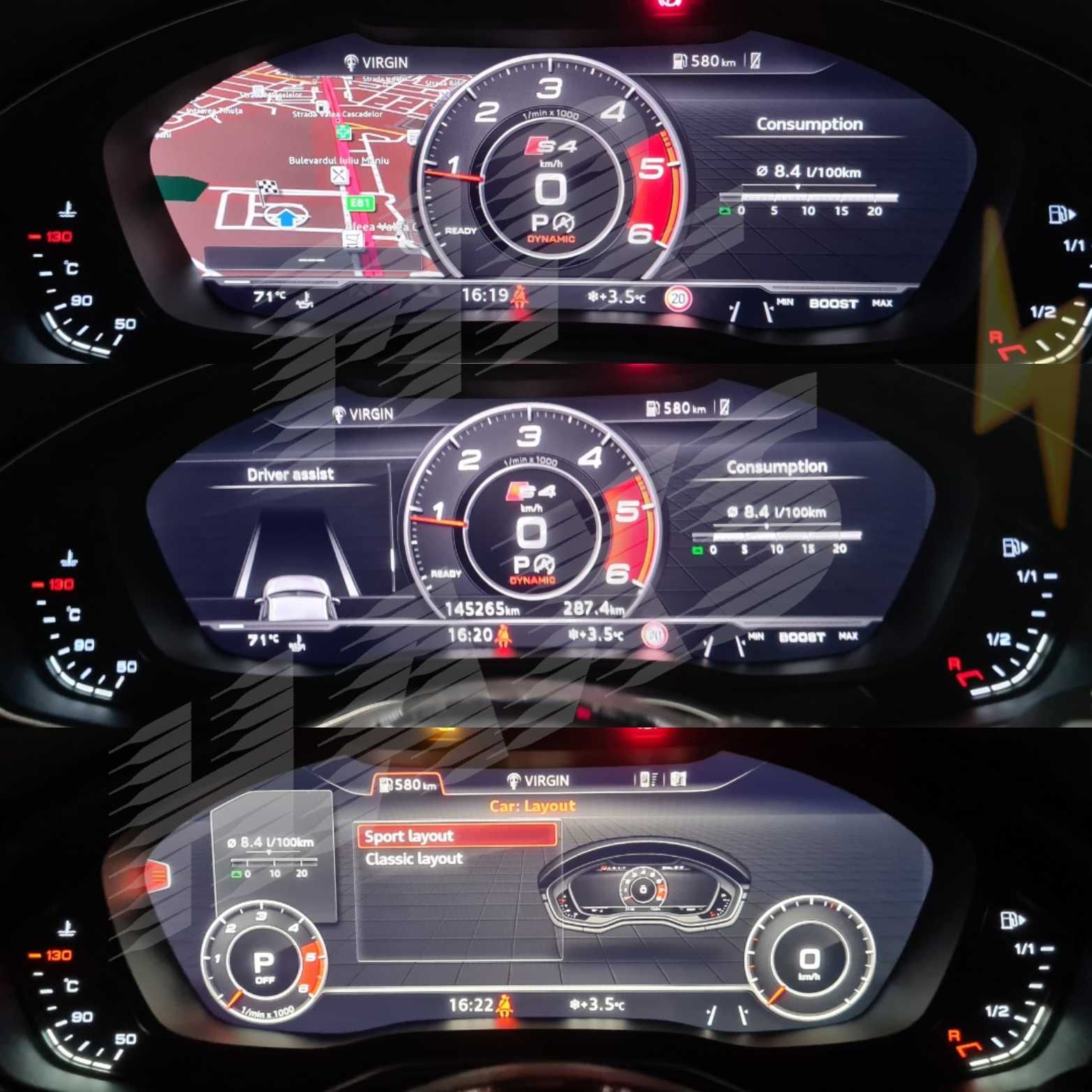 Activare Afisaj Sport Layout Virtual Cockpit Audi TT A3 A4 A5 Q2 Q5 Q7