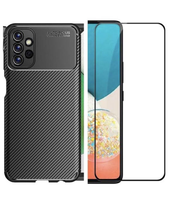 Samsung A53/A52s/A54/A55/A56/A36 Husa Carbon Face + Folie Sticla Face