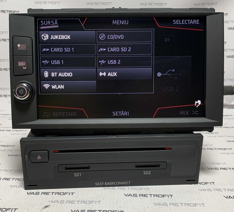 Navigatie Seat Leon 5F Originala MIB 2 Harman Carplay AppConnect Waze