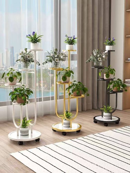 Многоярусные металлические подставки для цветов