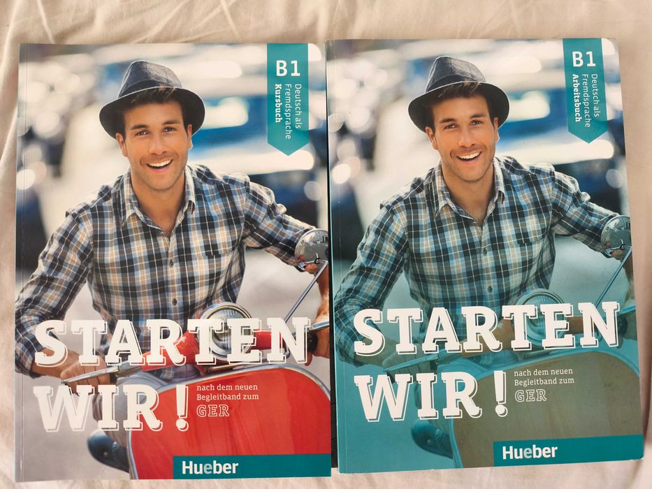 Учебник по немски Starten wir! A1 +А2 (на издателство Hueber).Starten wir  Kursbuch  Учебник + Starten wir -Работна тетрада