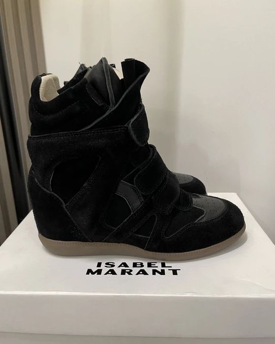 Ghete sneakers Isabel Marant Bekett negru crem bej marime 36 37 38 39 40 oversize platforma Balenciaga Lanvin Golden Goose