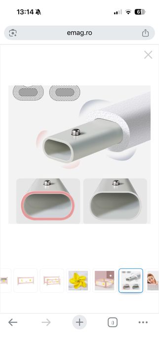 Bariera de protectie pentru pat bebe, margine de siguranta 200 cm, cu inaltime 68-98 cm, roz