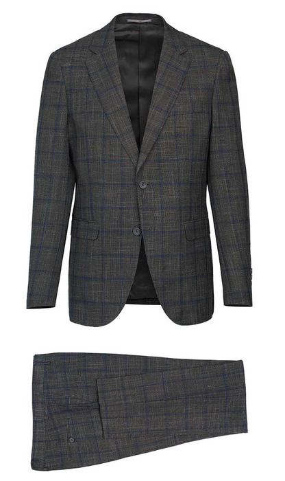 Costum bigotti slim - Carouri Maro Inchis (marime 46)