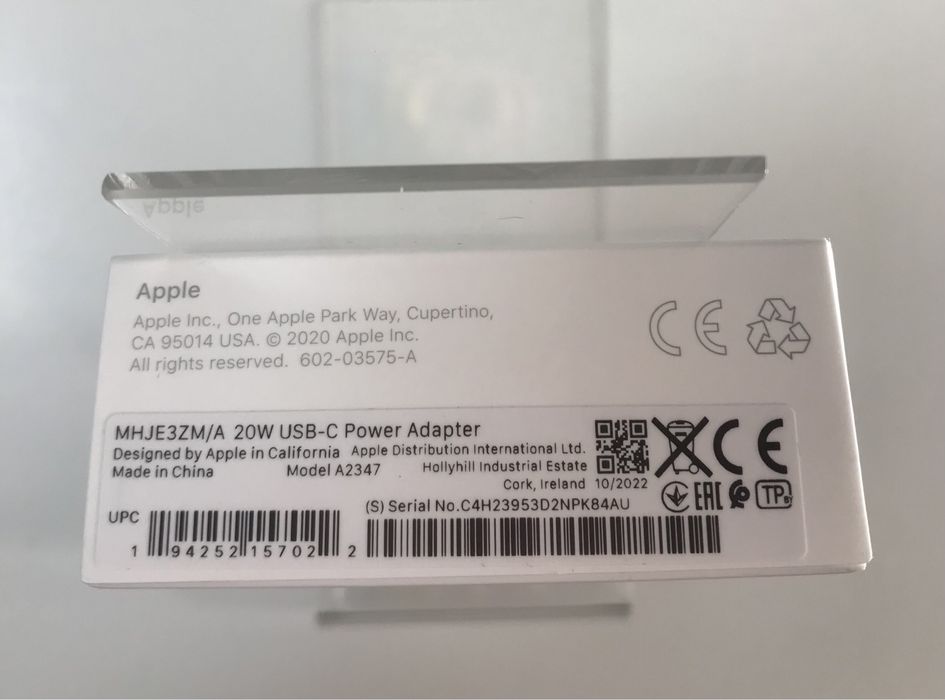 Оригинално зарядно Apple 20W Адаптер Type C за iphone 15/16/17 Pro max