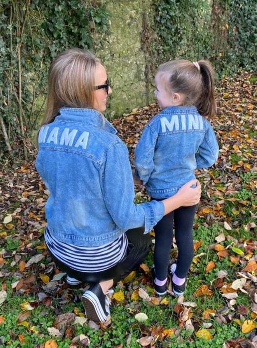 Дънково яке мама и бебе размер С и 12-18 месеца