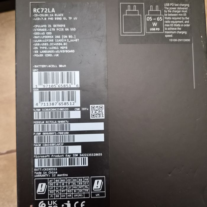 Vand ASUS rog  ally  x 1TB RAM 24