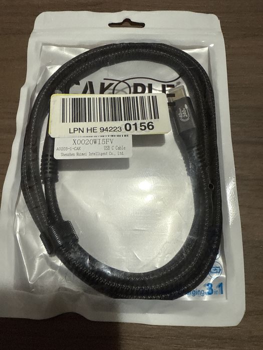 Cablu 1m USB C,Thunderbolt 4,40 Gbps,100 W,8K/5K-60Hz,iPhone 15 Pro