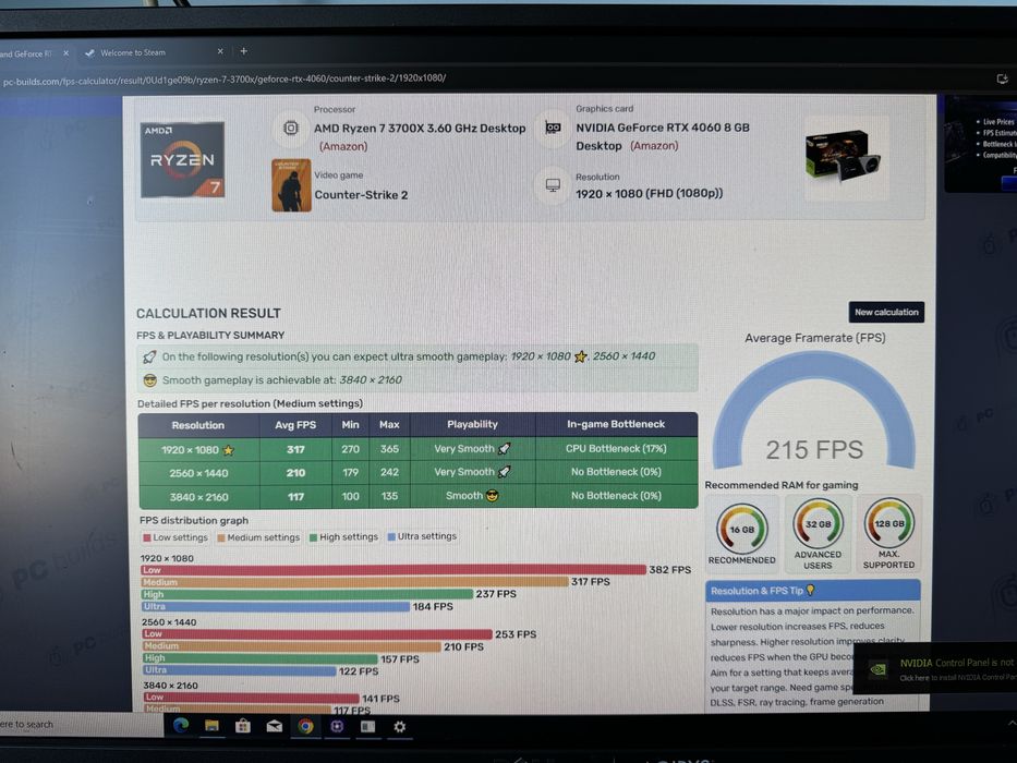 PC GAMING – RTX 4060 + Ryzen 7 3700X