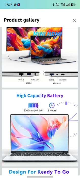 Laptop Amazon NiaKun 16 inch ,N100 ,alder lake ,16gb RAM ,ssd 1tb