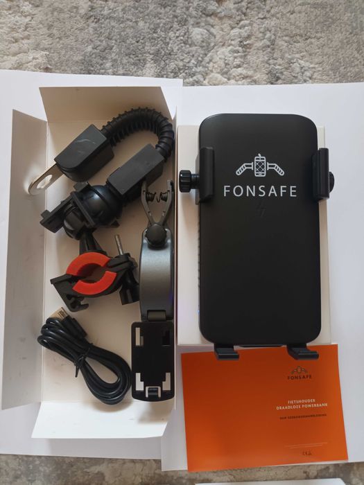 Suport telefon Bicicleta/Moto încărcare wireless 5000mAh și lumină LED