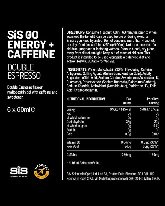 Энергетический гель SIS Go Energy с кофеином (150мг) Double Espresso!