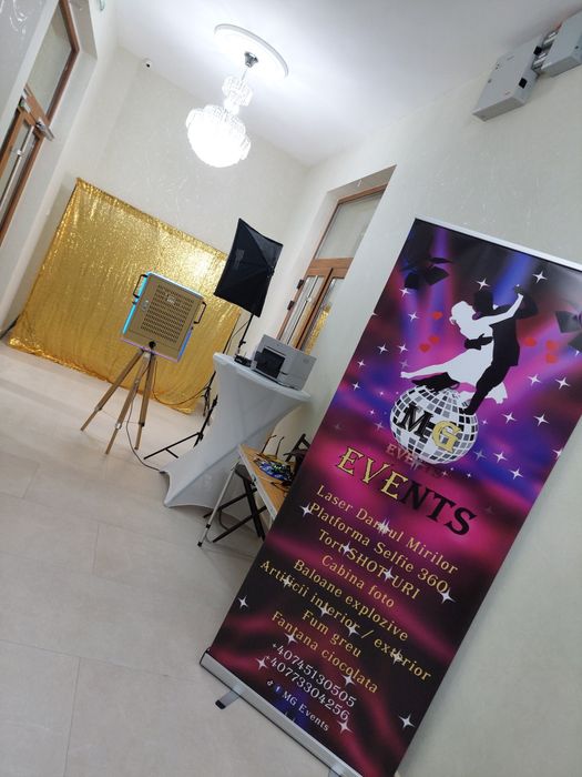 Laser/Platforma Selfie 360/Tort shot-uri/Fum greu/Artificii exterior