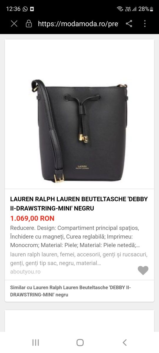 Ralph lauren hot sale beuteltasche debby