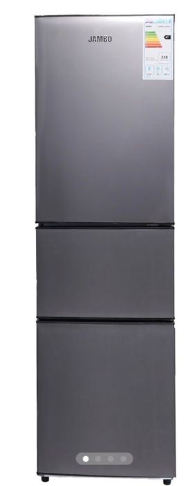 Серый холодильник с морозилкой