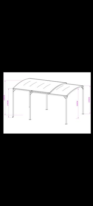 Pergola sau Carpot, structură metalica de gradina , acoperis retractabil, 3x3/5.35 m