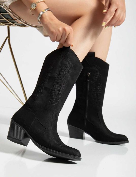 Каубойски ботуши, велурени - 39 номер