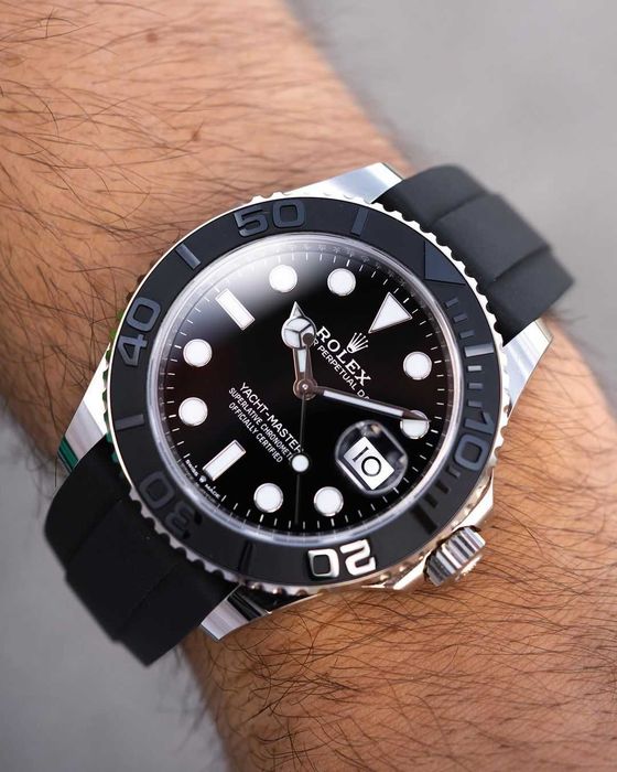 rolex yacht-master 42mm сребро/каучук