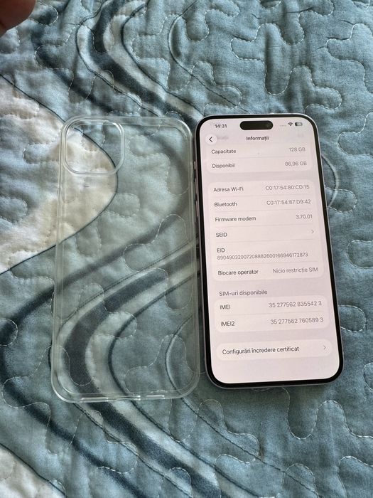 iPhone 15 plus ca nou pink/94% baterie
