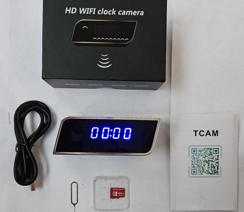 Ceas cu camera spion ,Wifi,baterie interna,Aplicatie,Ful Hd