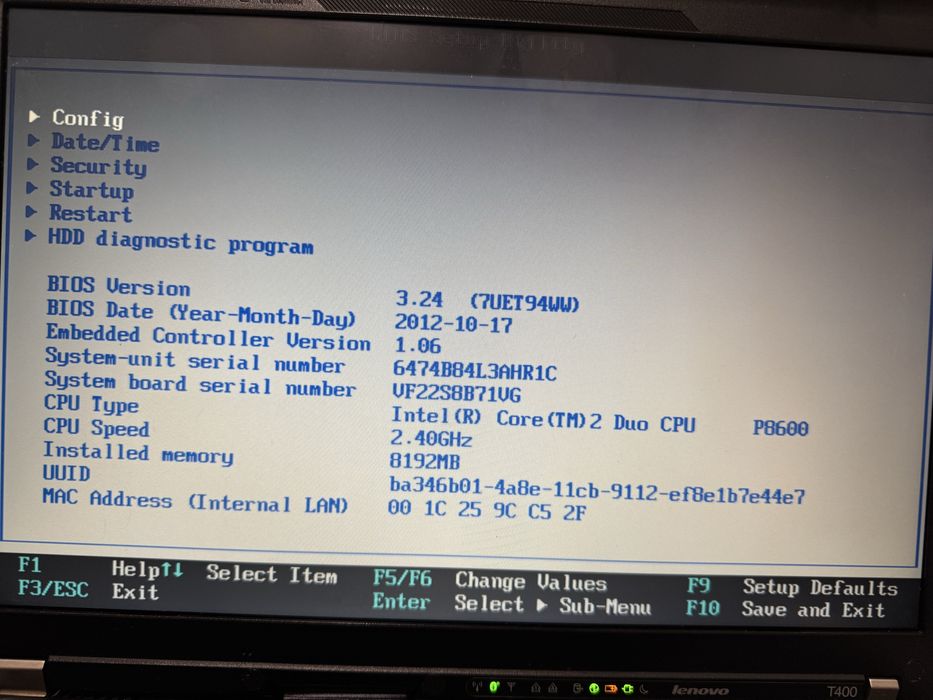 Лаптоп Lenovo T400