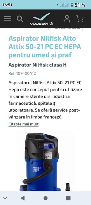 Vând aspirator profesional nilfisk