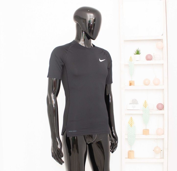 Nike Pro оригинална мъжка тениска черна Dri Fit къс ръкав М