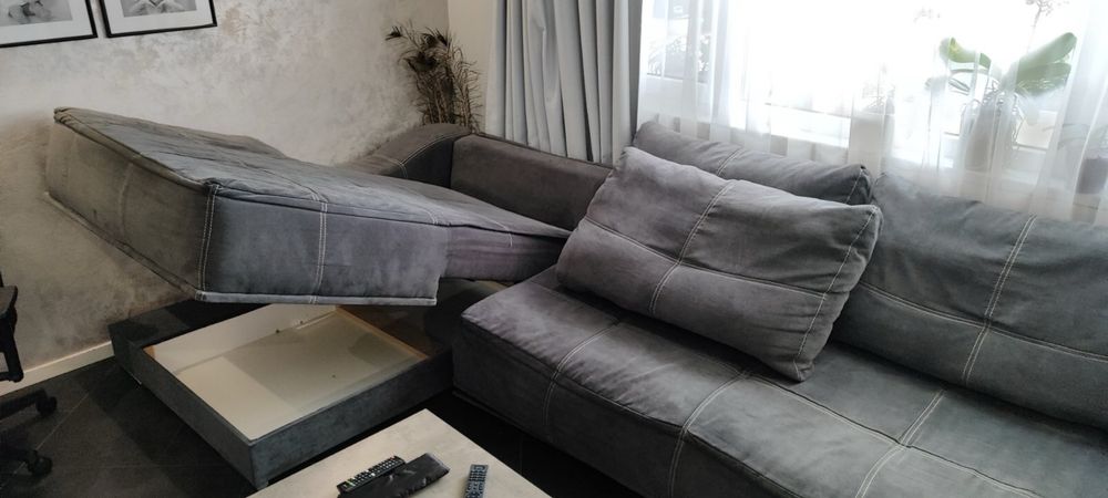 Разтегателен диван с ракла за съхранение