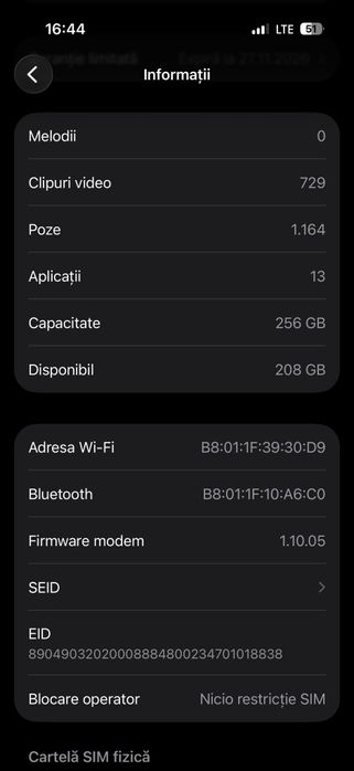 17 Pro 256gb, 22 cicluri full box