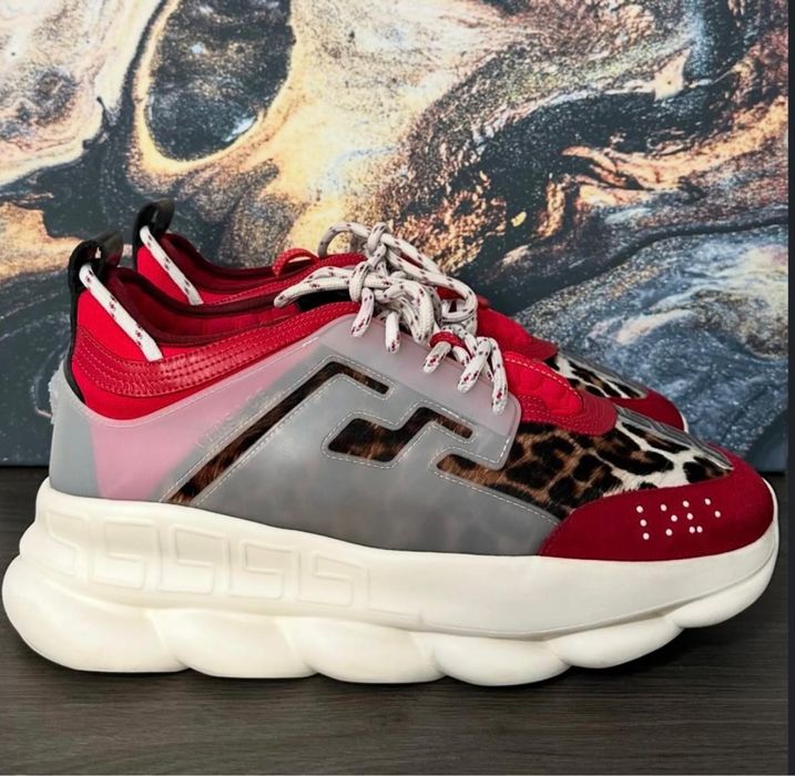 Adidasi versace chain reaction leopard animal print