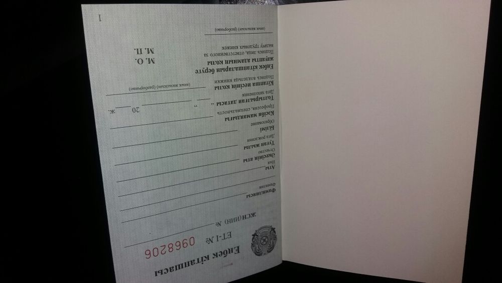 трудовая  книжка