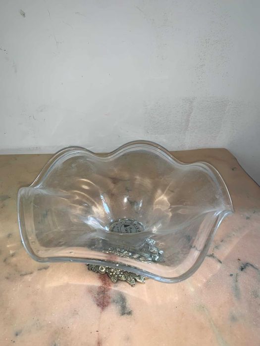 Plato/fructiera de sticla