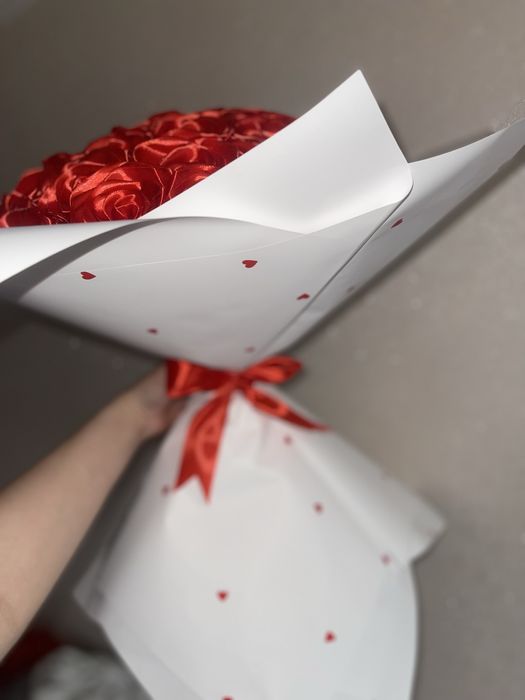 Букет из атласной ленты