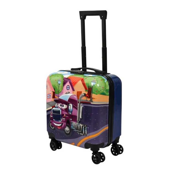 Детски куфар Mercado Trade, 3D, ABS, Камионче, Лилав