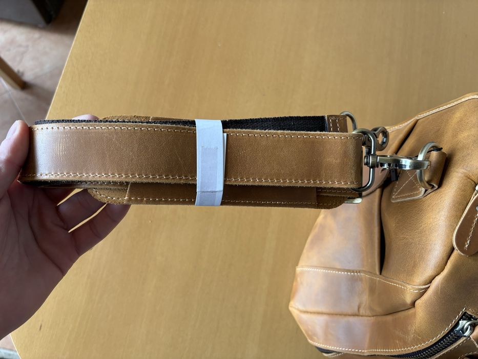 Кожен сак / пътна чанта от конска естествена кожа – светло кафяво
