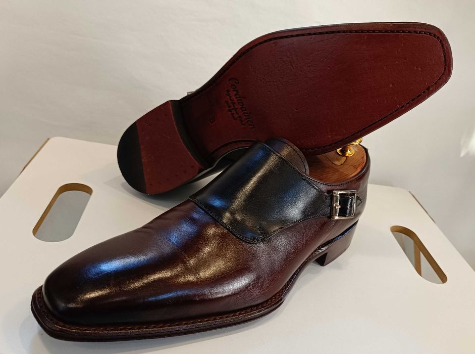 Pantofi monk de lux 39.5 40 Cordwainer lucrati manual piele naturala