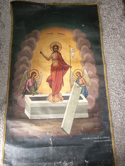 Pictura Bisericeasca Veche Pe Panza Foarte Veche