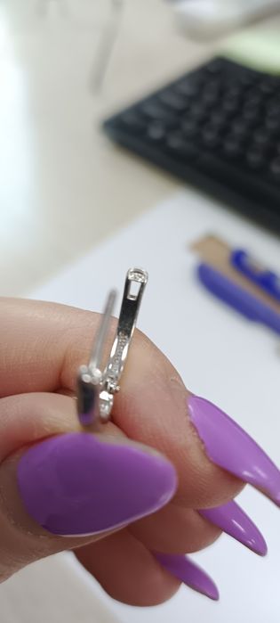 Набор из серебра: серьги, кольцо