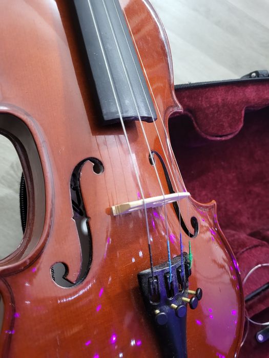 Vioară Flame,  mărimea 1/2, incluse: cutia și corzi de rezervă