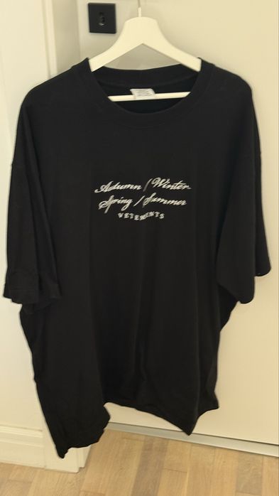 Tricou Vetements negru Toamna Iarna / XL