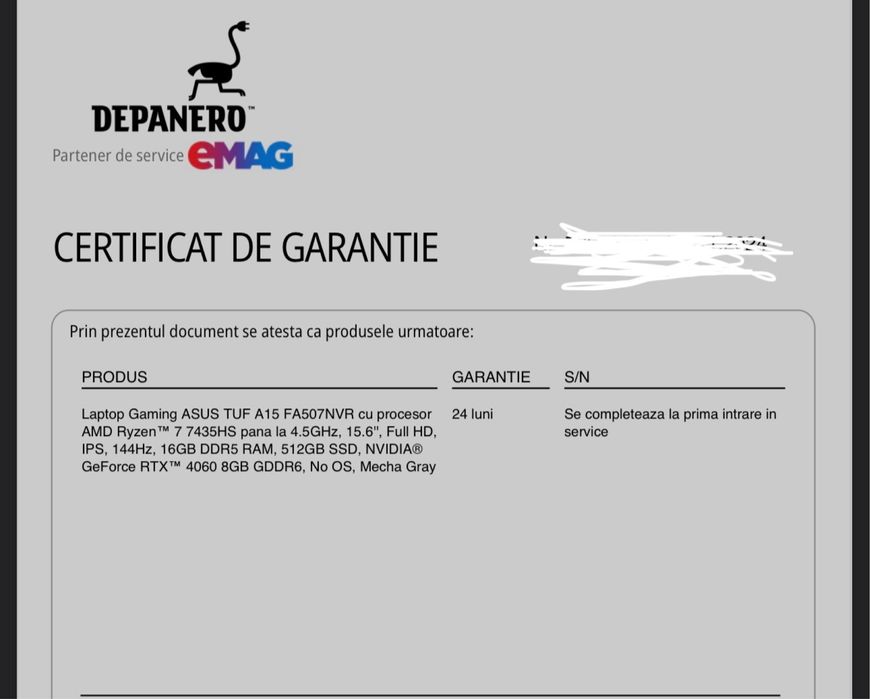 Vand laptop Asus Tuf rtx 4060