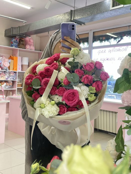 Цветы свежие можно комбо с бенто