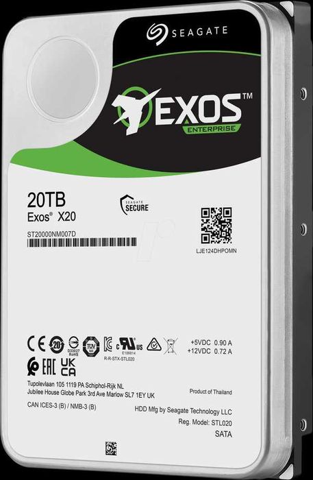 Хард диск Seagate Exos X20 20TB 7200 SATA 6Gb/s 3.5" Enterprise Hard Drive - ST20000NM007D