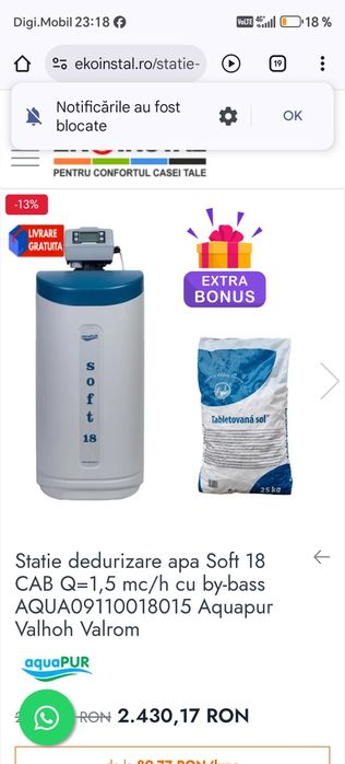 Statie dedurizare Noua.