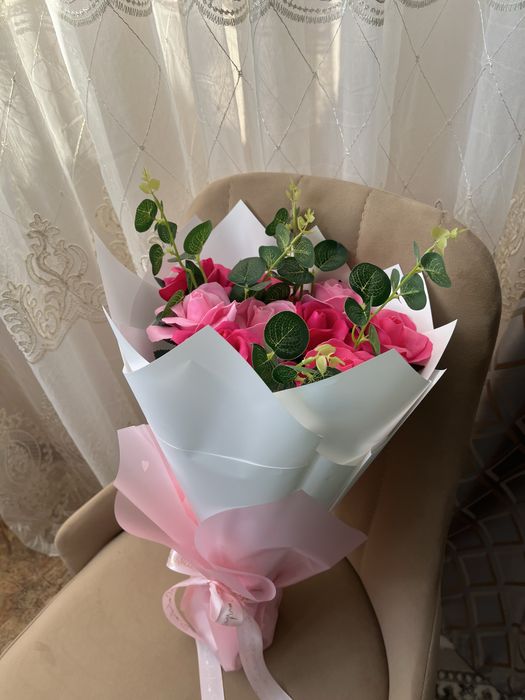 Цветы из мыльных роз!